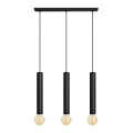 Hanglamp aan een koord TUBA 3xE27/15W/230V zwart