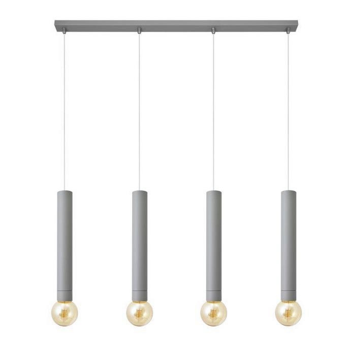 Hanglamp aan een koord TUBA 4xE27/15W/230V grijs