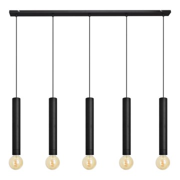 Hanglamp aan een koord TUBA 5xE27/15W/230V zwart