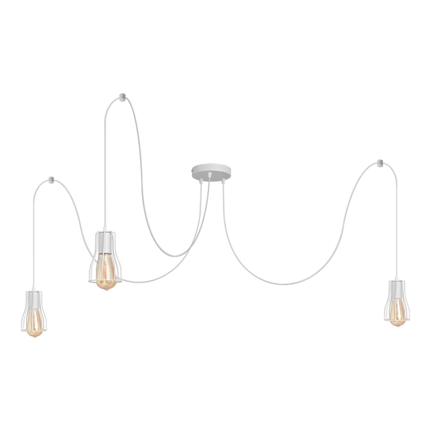Hanglamp aan een koord TUBE 3xE27/15W/230V spin wit