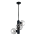 Hanglamp aan een koord TUBE 3xE27/60W/230V zwart/doorzichtig