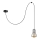 Hanglamp aan een koord TUBE LONG 1xE27/15W/230V zwart/glanzend chroom