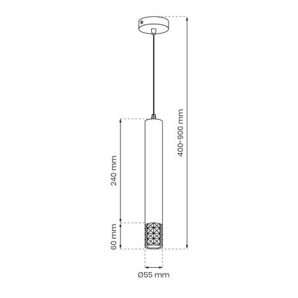 Hanglamp aan een koord TUBI 1xGU10/8W/230V glanzend chroom