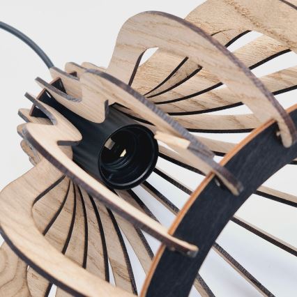 Hanglamp aan een koord TUCCI 3xE27/15W/230V eiken/zwart