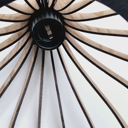 Hanglamp aan een koord TUCCI 3xE27/15W/230V eiken/zwart