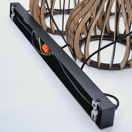 Hanglamp aan een koord TUCCI 3xE27/15W/230V eiken/zwart
