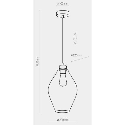 Hanglamp aan een koord TULON 1xE27/60W/230V