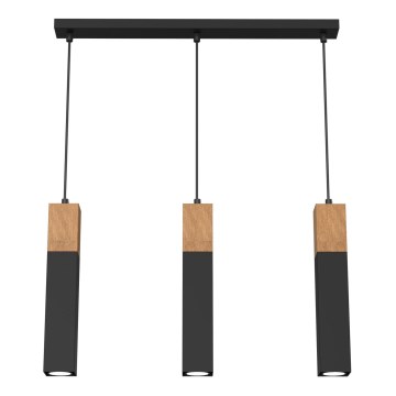 Hanglamp aan een koord TULUM 3xGU10/60W/230V zwart