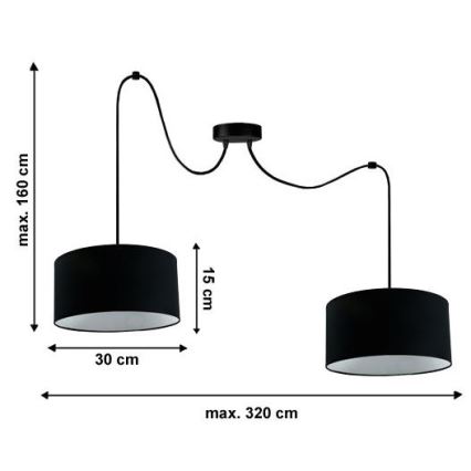 Hanglamp aan een koord TUZ 2xE27/60W/230V spin
