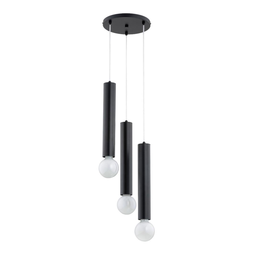 Hanglamp aan een koord TWISTER 3xE27/60W/230V diameter 28 cm zwart