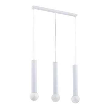 Hanglamp aan een koord TWISTER 3xE27/60W/230V wit