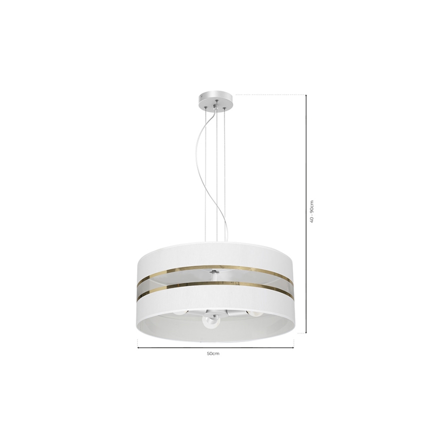 Hanglamp aan een koord ULTIMO 3xE27/60W/230V wit