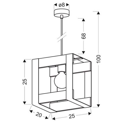 Hanglamp aan een koord VARNA 1xE27/40W/230V eiken