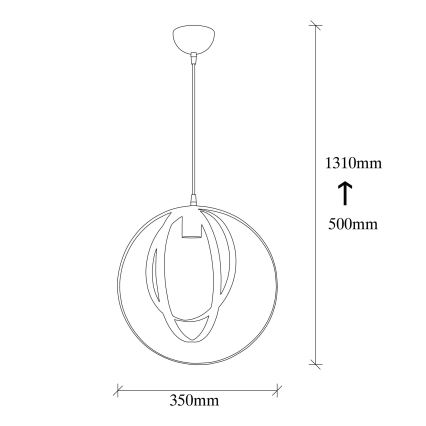 Hanglamp aan een koord VAVEYLA 1xE27/100W/230V