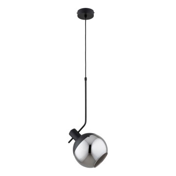 Hanglamp aan een koord VELTO 1xE27/15W/230V zwart/gerookt
