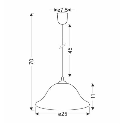 Hanglamp aan een koord VERA 1xE27/60W/230V glanzend chroom/wit