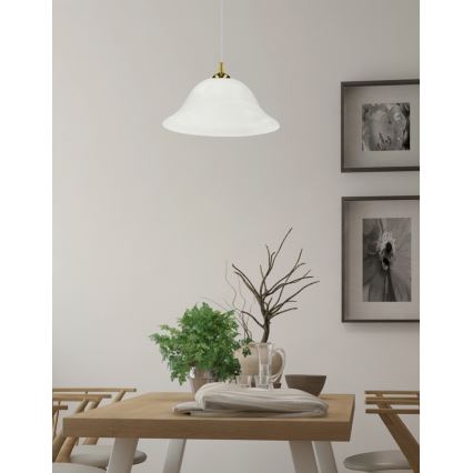 Hanglamp aan een koord VERA 1xE27/60W/230V goud/wit