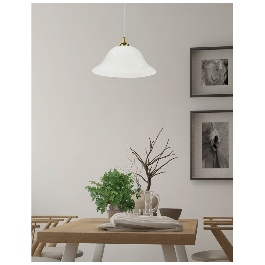 Hanglamp aan een koord VERA 1xE27/60W/230V goud/wit