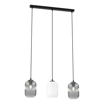 Hanglamp aan een koord VERDI 3xE27/15W/230V zwart/grijs/wit