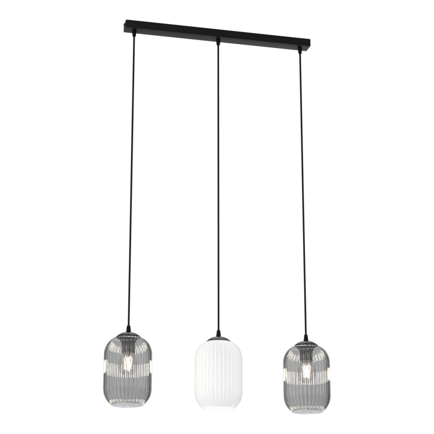 Hanglamp aan een koord VERDI 3xE27/15W/230V zwart/grijs/wit
