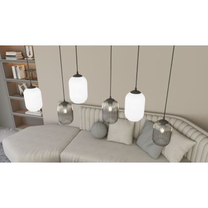 Hanglamp aan een koord VERDI 3xE27/15W/230V zwart/grijs/wit