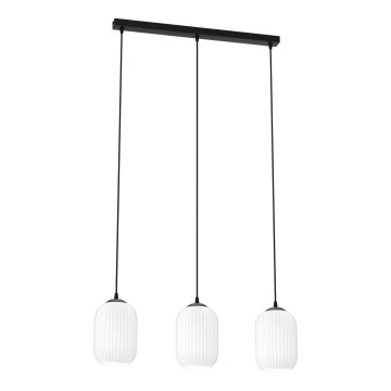 Hanglamp aan een koord VERDI 3xE27/15W/230V zwart/wit