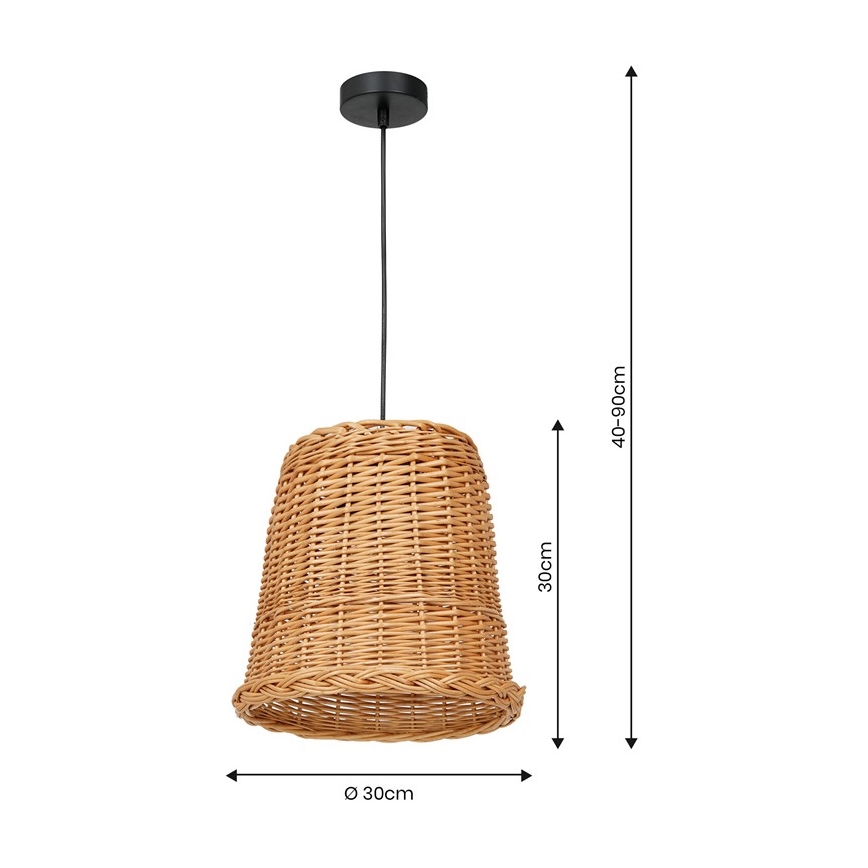 Hanglamp aan een koord VIMINI 1xE27/40W/230V rotan