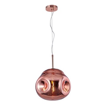 Hanglamp aan een koord VITRO 1xE27/10W/230V diameter 35 cm roze goud
