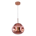Hanglamp aan een koord VITRO 1xE27/7W/230V diameter 25 cm roze goud