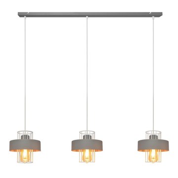 Hanglamp aan een koord VOLTA 3xE27/15W/230V grijs