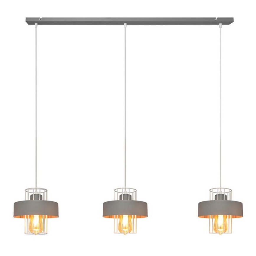 Hanglamp aan een koord VOLTA 3xE27/15W/230V grijs