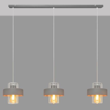 Hanglamp aan een koord VOLTA 3xE27/15W/230V grijs