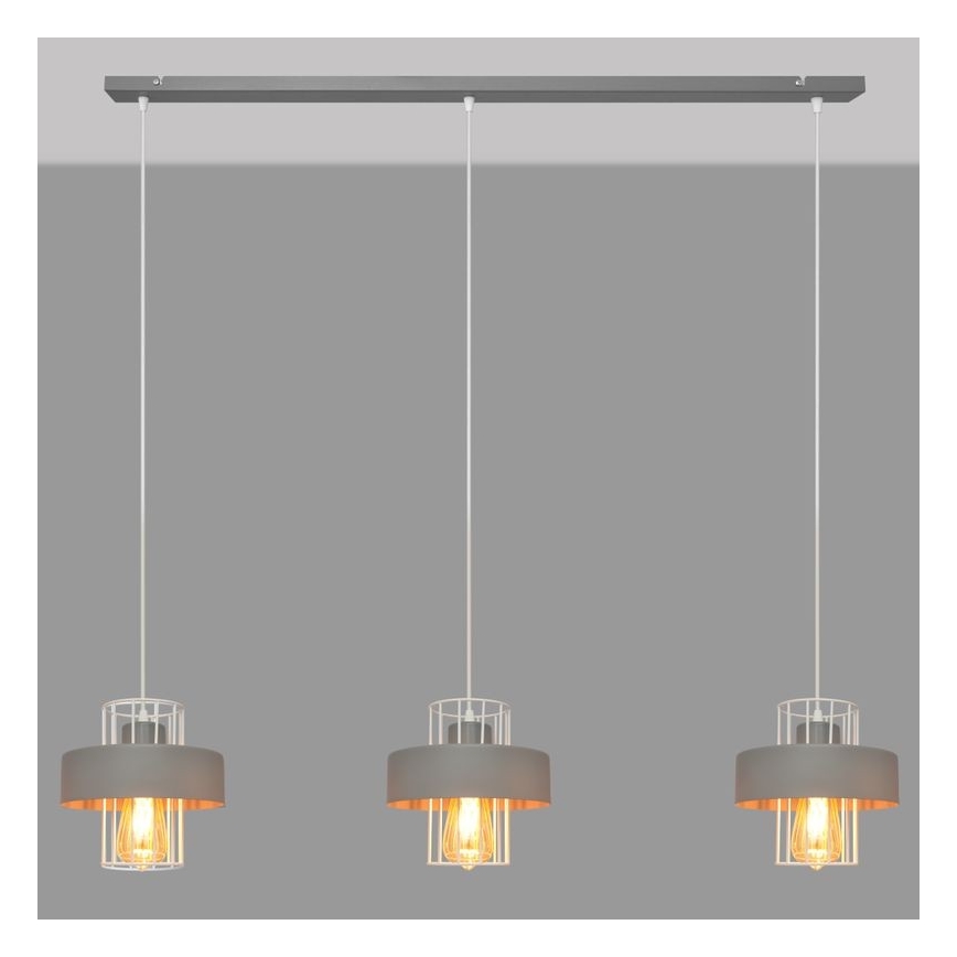 Hanglamp aan een koord VOLTA 3xE27/15W/230V grijs