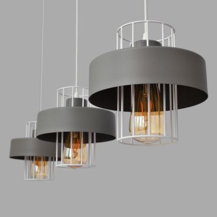 Hanglamp aan een koord VOLTA 3xE27/15W/230V grijs