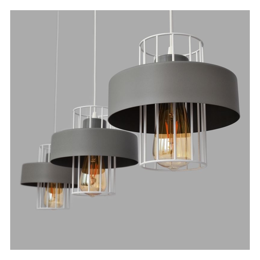 Hanglamp aan een koord VOLTA 3xE27/15W/230V grijs