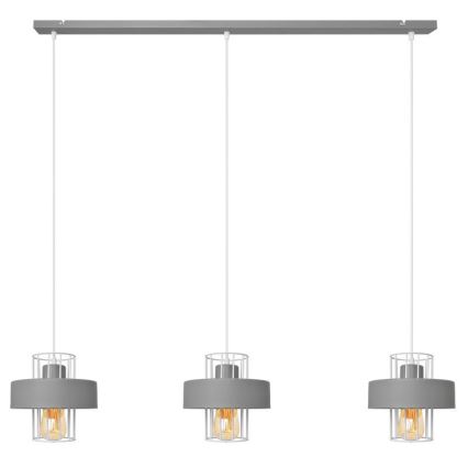 Hanglamp aan een koord VOLTA 3xE27/15W/230V grijs