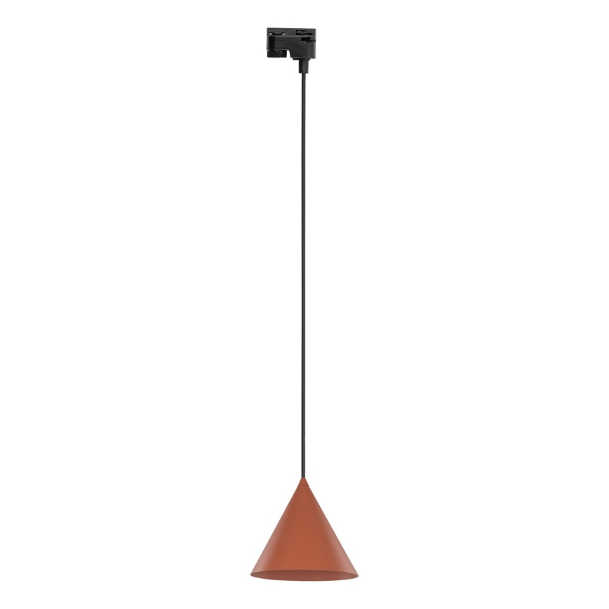 Hanglamp aan een koord voor 1-fase railsysteem CONO 1xE27/15W/230V zwart/baksteen