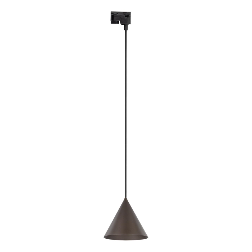 Hanglamp aan een koord voor 1-fase railsysteem CONO 1xE27/15W/230V zwart/bruin