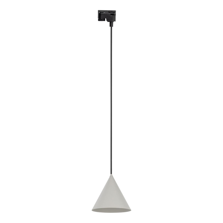 Hanglamp aan een koord voor 1-fase railsysteem CONO 1xE27/15W/230V zwart/grijs
