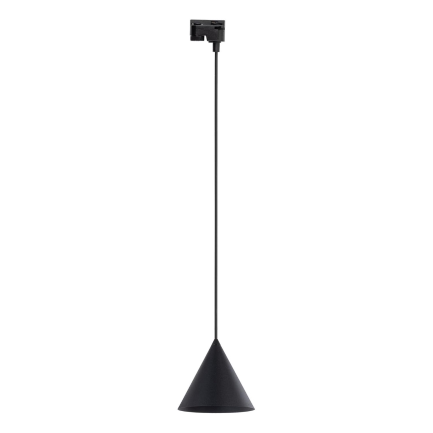 Hanglamp aan een koord voor 1-fase railsysteem CONO 1xE27/15W/230V zwart