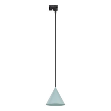 Hanglamp aan een koord voor 1-fase railsysteem CONO 1xE27/15W/230V zwart/mint