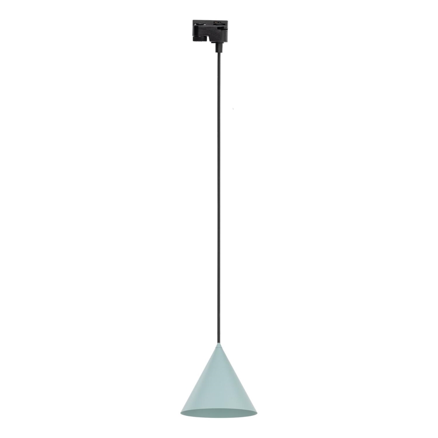 Hanglamp aan een koord voor 1-fase railsysteem CONO 1xE27/15W/230V zwart/mint