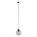 Hanglamp aan een koord voor 1-fase railsysteem CUBUS 1xE27/15W/230V zwart/gerookt zwart