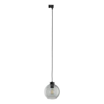 Hanglamp aan een koord voor 1-fase railsysteem CUBUS 1xE27/15W/230V zwart/gerookt zwart