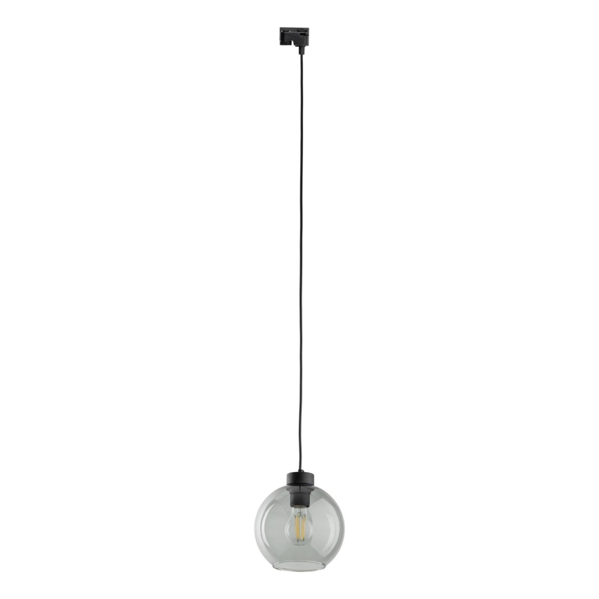 Hanglamp aan een koord voor 1-fase railsysteem CUBUS 1xE27/15W/230V zwart/gerookt zwart