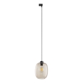 Hanglamp aan een koord voor 1-fase railsysteem ELIO 1xE27/15W/230V zwart/gerookt beige