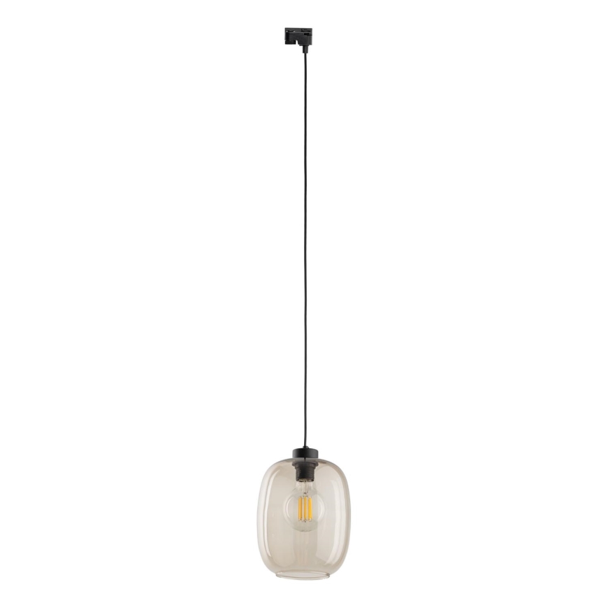 Hanglamp aan een koord voor 1-fase railsysteem ELIO 1xE27/15W/230V zwart/gerookt beige