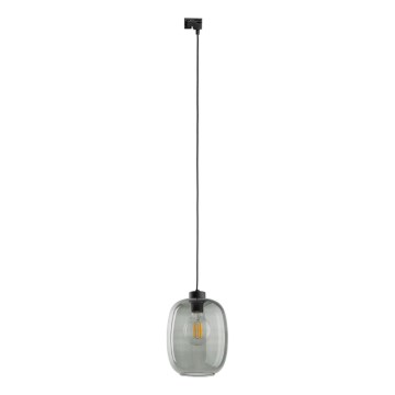Hanglamp aan een koord voor 1-fase railsysteem ELIO 1xE27/15W/230V zwart/gerookt zwart