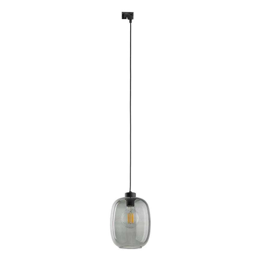Hanglamp aan een koord voor 1-fase railsysteem ELIO 1xE27/15W/230V zwart/gerookt zwart