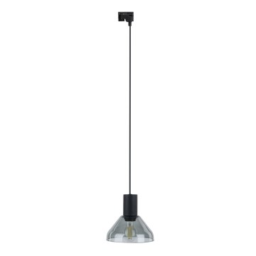 Hanglamp aan een koord voor 1-fase railsysteem NEO 1xE27/15W/230V zwart/gerookt zwart